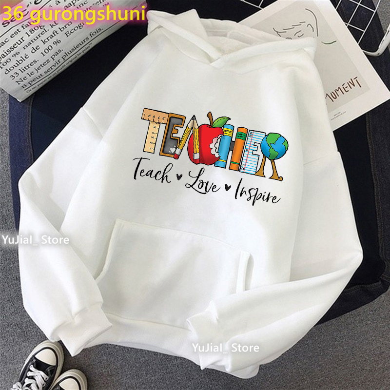 Winter Clothing Drawing - Topi Lucu Hoody Femme Teach Love
