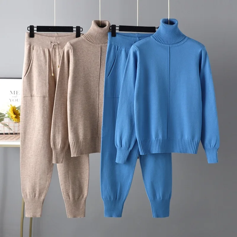 Winter Clothing For Women - Setelan 2 potong atasan rajut elegan