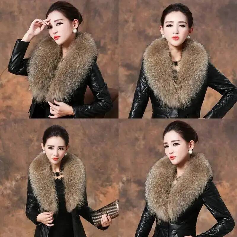 Syal bulu asli kerah bulu raku - Winter Clothing Pk ulasan dan harga