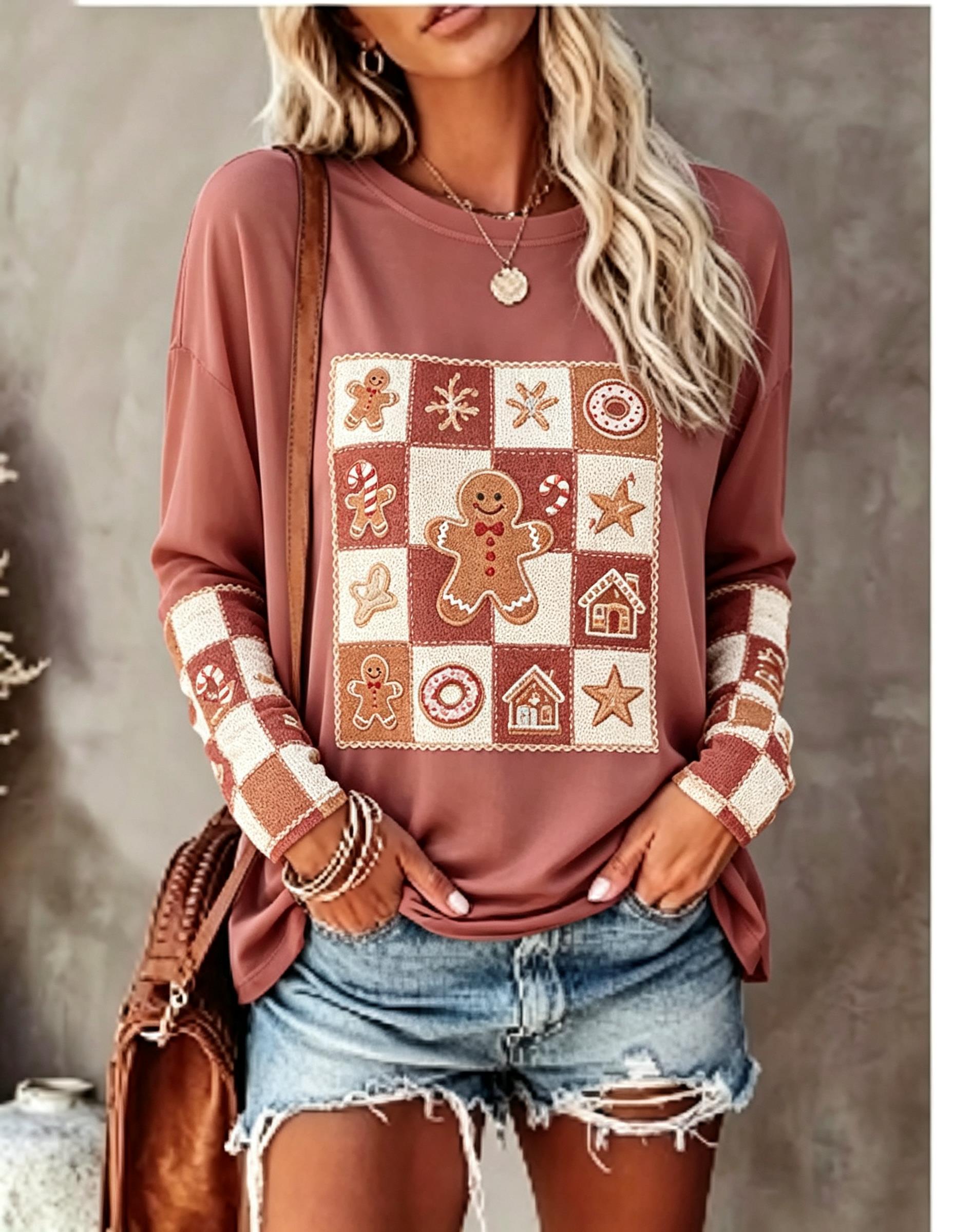 Kaos Lengan Panjang Wanita den - Winter Clothing For Women ulasan dan harga