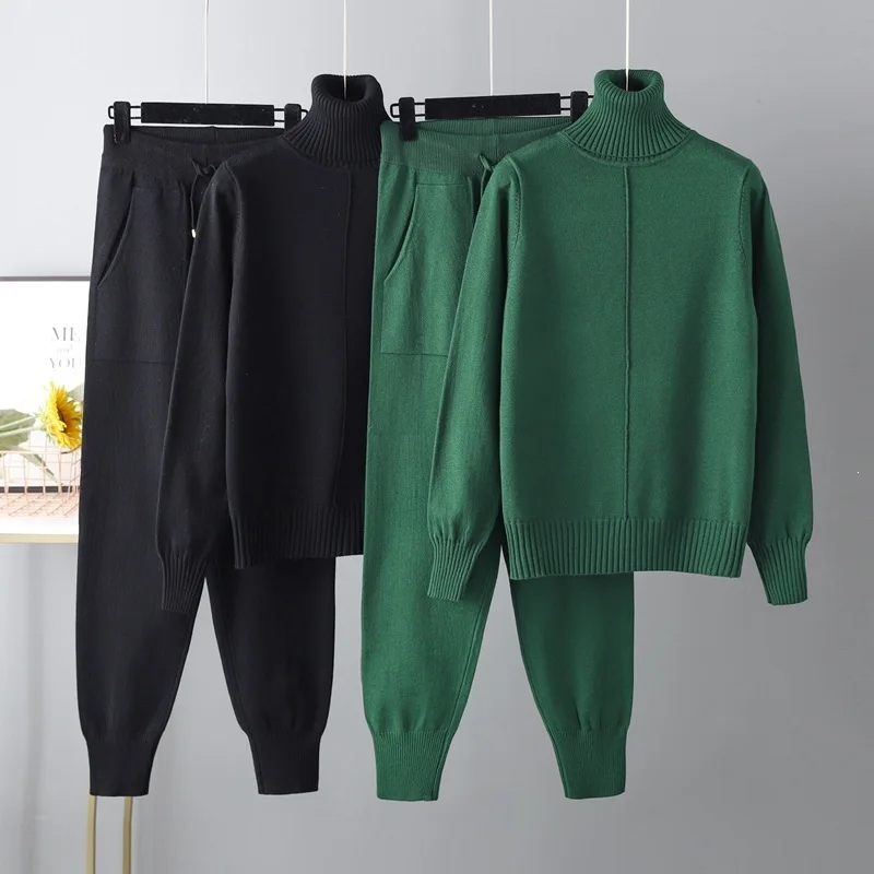 Setelan 2 potong atasan rajut  - Winter Clothing For Women ulasan dan harga