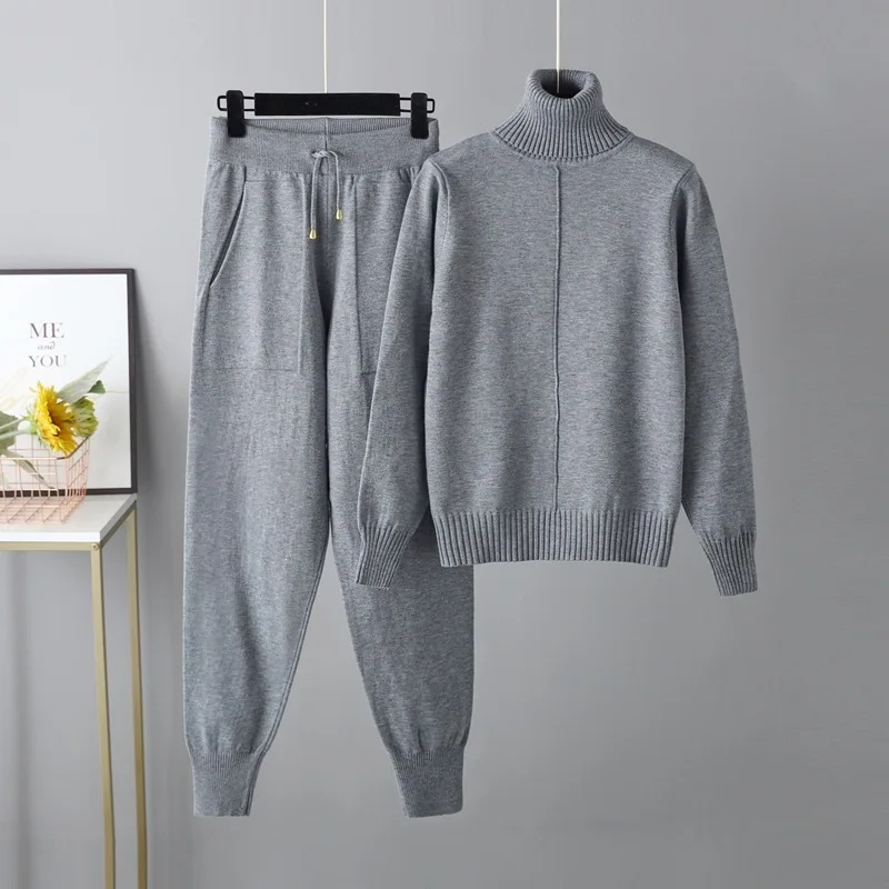 Setelan 2 potong atasan rajut  - Winter Clothing For Women ulasan dan harga