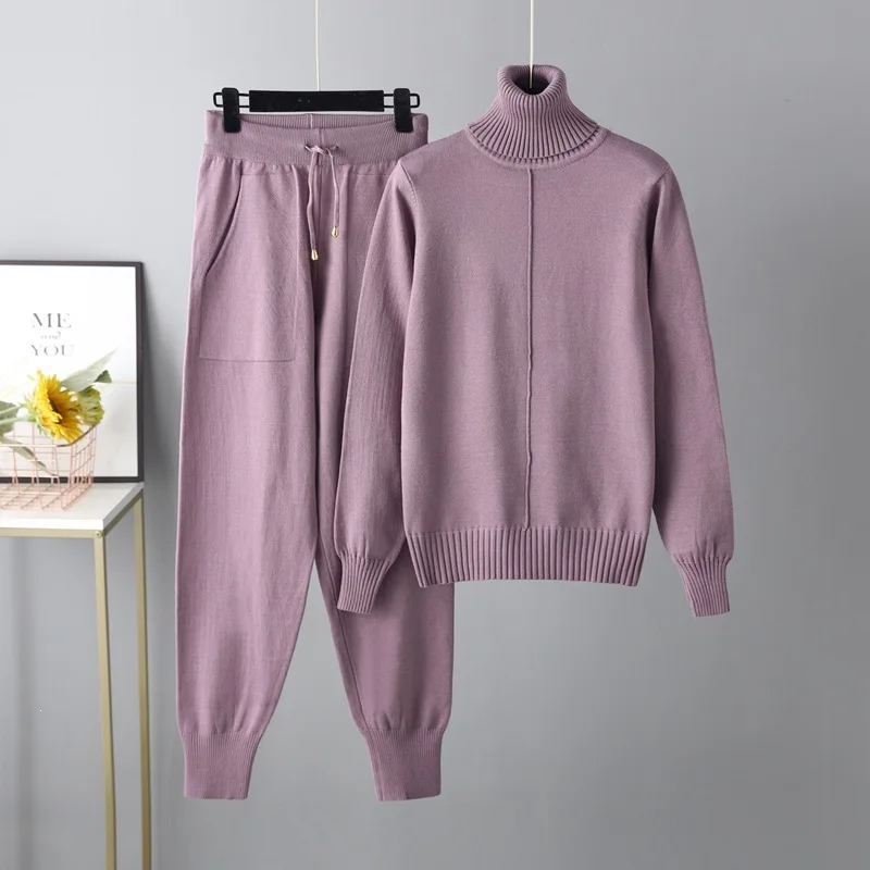 Setelan 2 potong atasan rajut  - Winter Clothing For Women ulasan dan harga